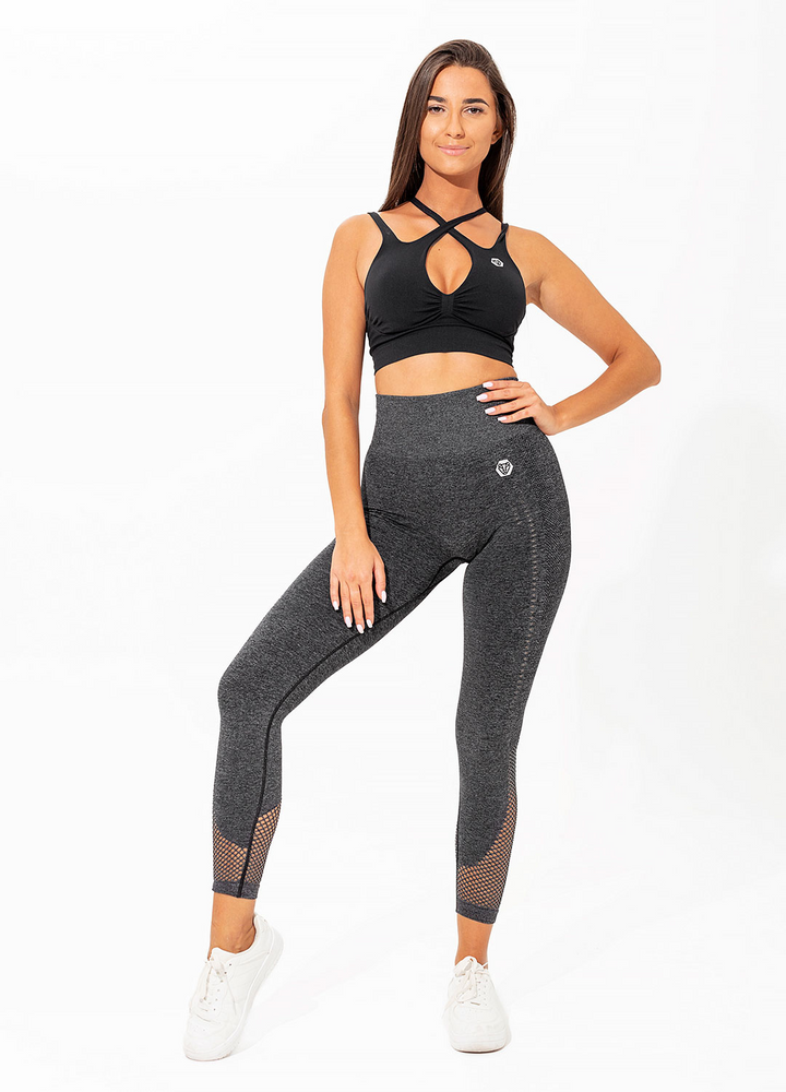 Seamless Leggings Hyperflex Breathable Black Melange