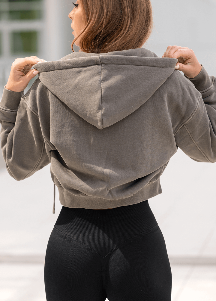 Bluza Dresowa z Kapturem khaki