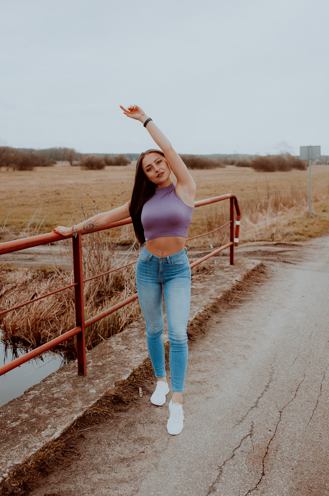 Top Bezszwowy Seamless Comfy Stripes Lavender