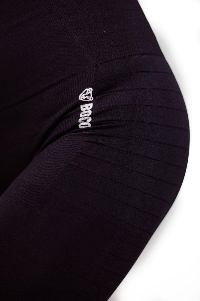 Seamless Leggings Black Plain (Push Up)