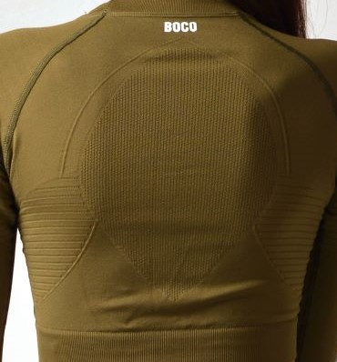 Longsleeve Bezszwowy Khaki Cropped