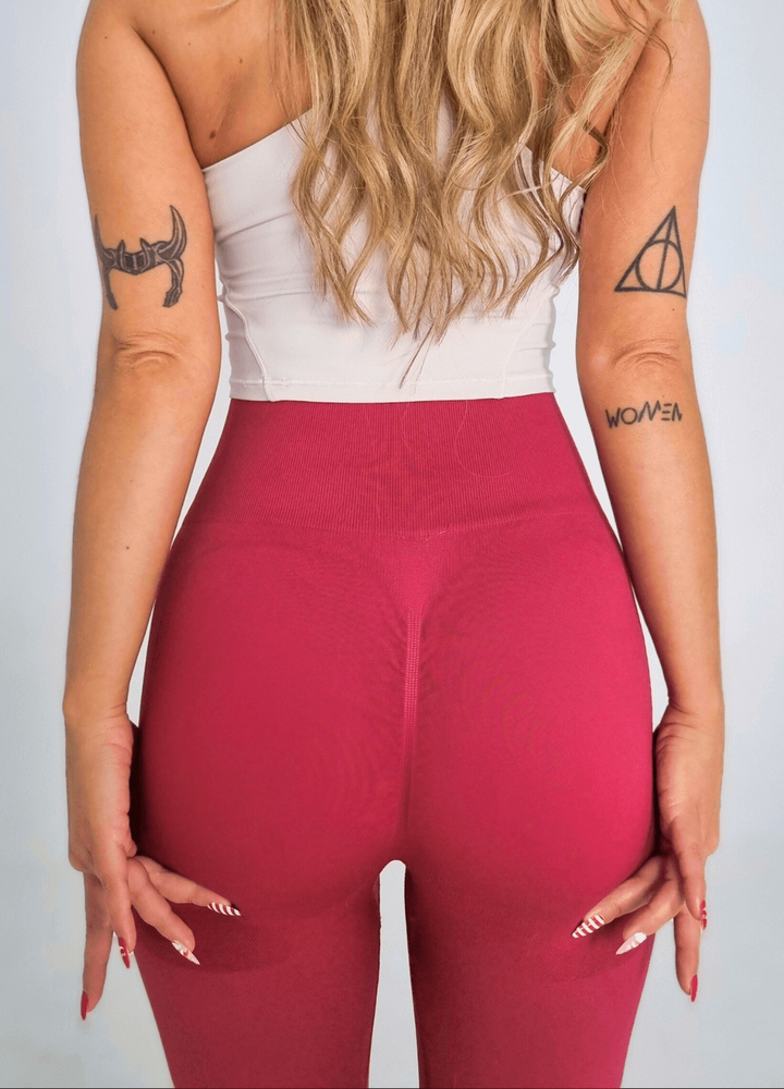 Seamless Leggings Push Up Burgund