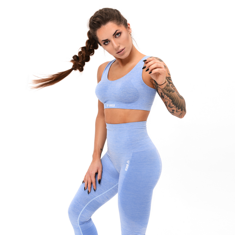 Bezešvý top Blue Melange