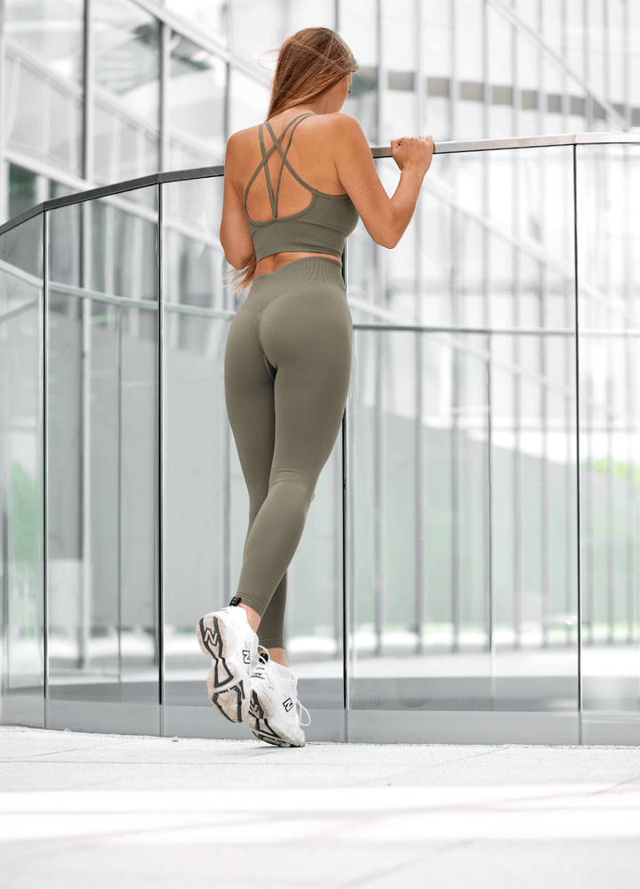 Legginsy Bezszwowe Olive Second Skin