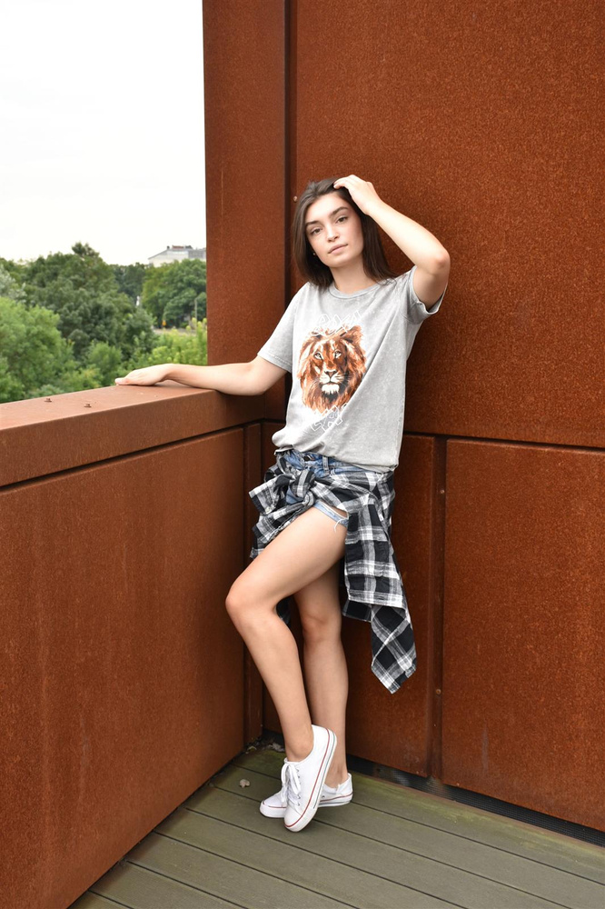 Koszulka Let Me Roar (Acid Wash) Grey