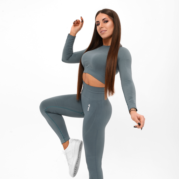 Longsleeve Silver Green Cropped