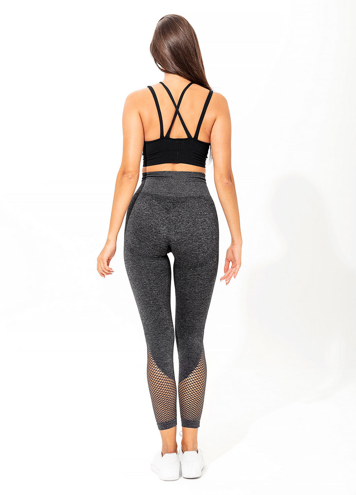 Seamless Leggings Hyperflex Breathable Black Melange