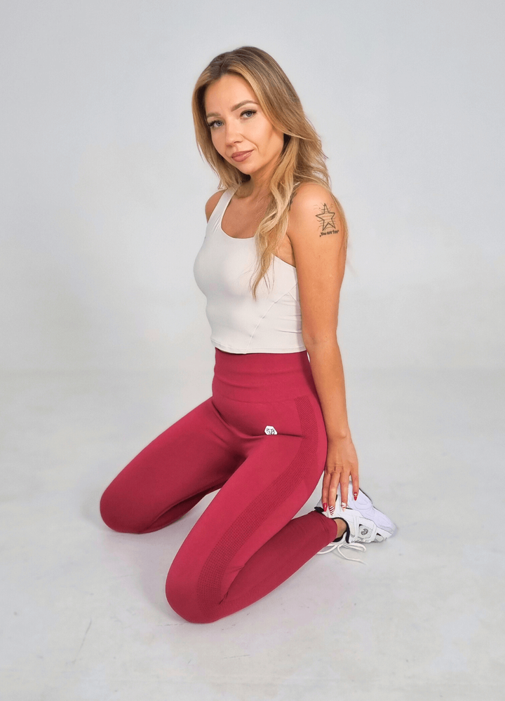Seamless Leggings Push Up Burgund