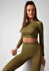 Longsleeve Bezszwowy Khaki Cropped   