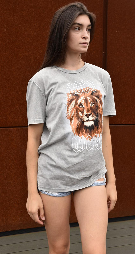 Koszulka Let Me Roar (Acid Wash) Grey