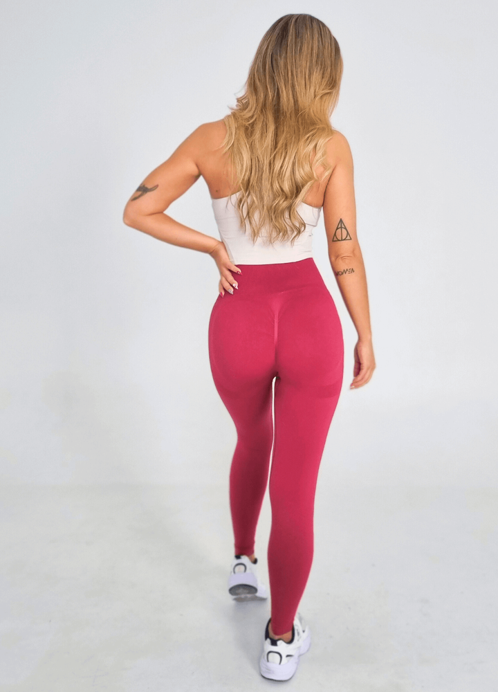 Legginsy Bezszwowe Push Up Burgund