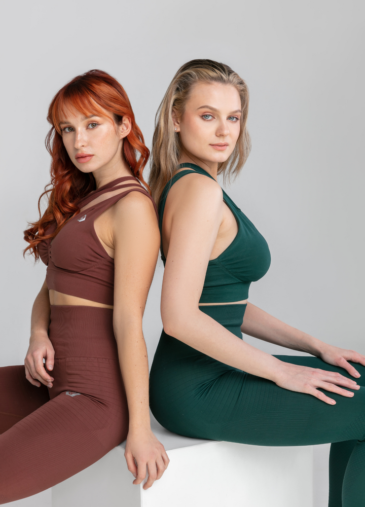 Legginsy Bezszwowe Bottle Green Perfect Shape (Push Up)