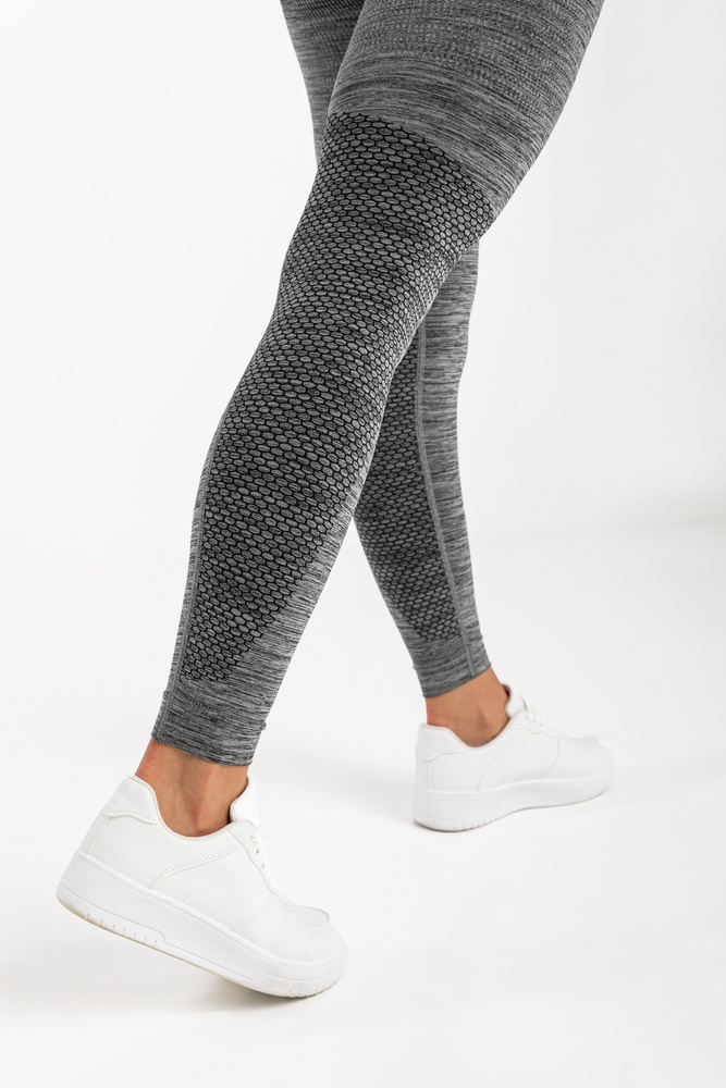 Legginsy Bezszwowe Grey Melange Perfect Shape (Push Up)