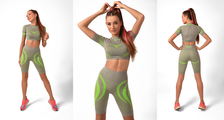 Bezešvý top GREY FLUO WARRIOR