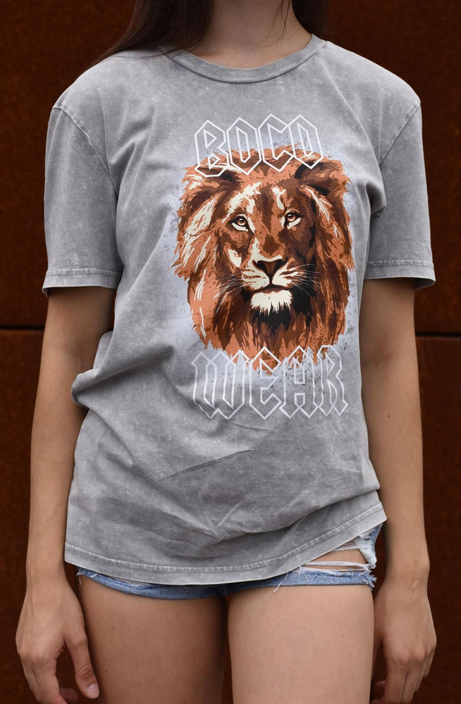 Tričko Let Me Roar (Acid Wash) Grey