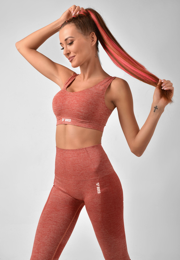 Bezešvé legíny Red Melange Shape (Push Up)