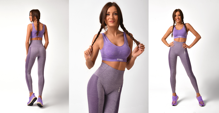 Bezešvý top Violet Melange