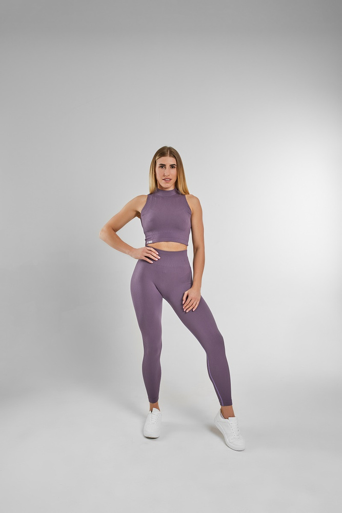 Top Bezszwowy Seamless Comfy Stripes Lavender