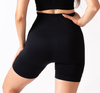 Shorts Seamless High Rise Black Plain