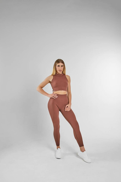 Top Bezszwowy Seamless Comfy Stripes Chocolate 