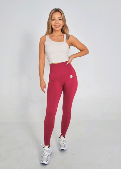 Legginsy Bezszwowe Push Up Burgund