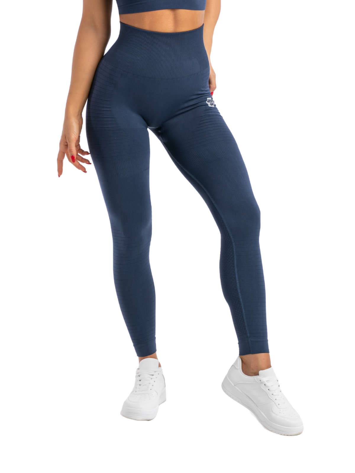 Legginsy Bezszwowe Navy Perfect Shape (Push Up), Legginsy bezszwowe \  Legginsy z wysoką kompresją - bezszwowe Odzież \ Legginsy bezszwowe \  Legginsy z wysoką kompresją - bezszwowe