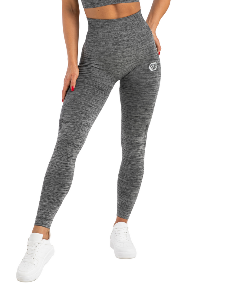 Legginsy Bezszwowe Grey Melange Perfect Shape (Push Up) 